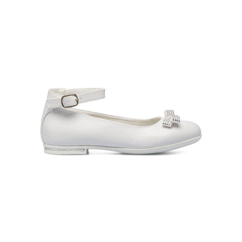 Ballerine bianche con strass sul fiocchetto 10 Baci, Scarpe Bambini, SKU k233000039, Immagine 0